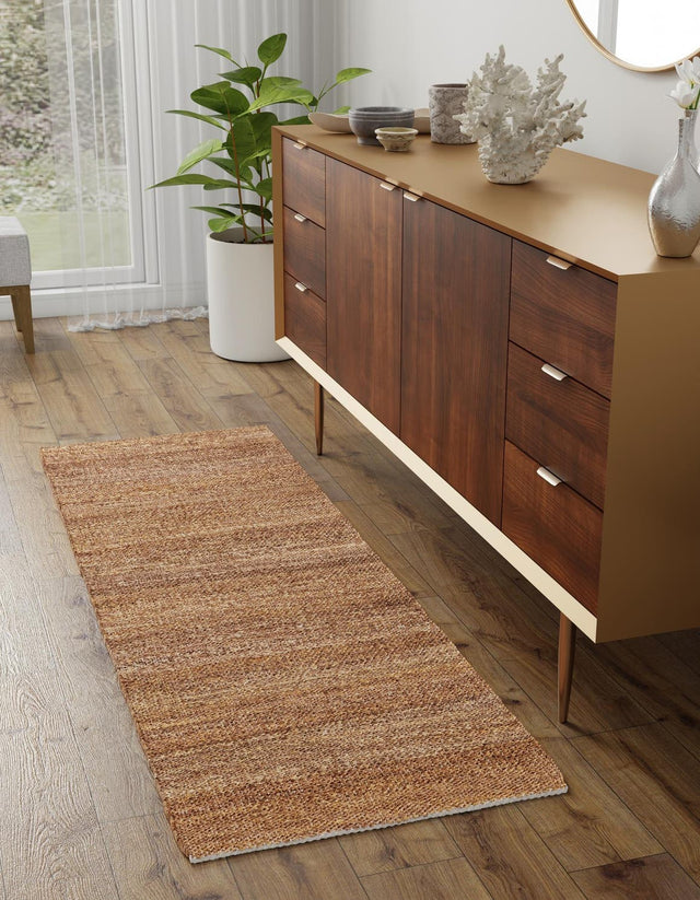 Sepia Brown 2' x 8' Palm Beach Jute Runner Area Rug All Natural Eco-Friendly Carpet for Modern Minimalist Interior Design Home Decorating for Sale at Rug Engine