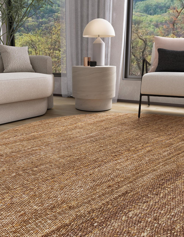 Sepia Brown 3' 1 x 3' 1 Palm Beach Jute Round Area Rug All Natural Eco-Friendly Carpet for Modern Minimalist Interior Design Home Decorating for Sale at Rug Engine