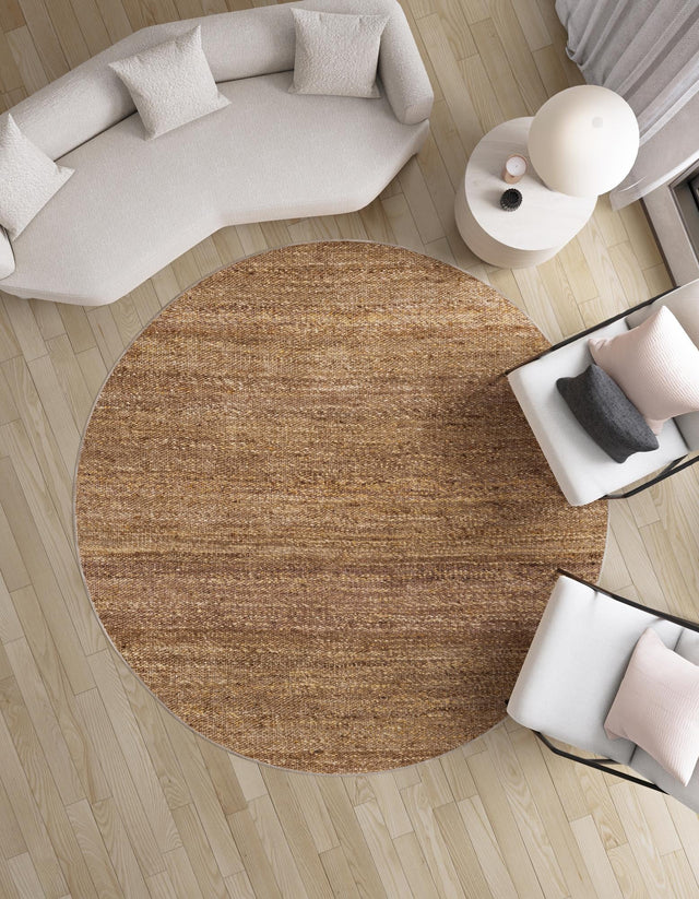 Sepia Brown 3' 1 x 3' 1 Palm Beach Jute Round Area Rug All Natural Eco-Friendly Carpet for Modern Minimalist Interior Design Home Decorating for Sale at Rug Engine