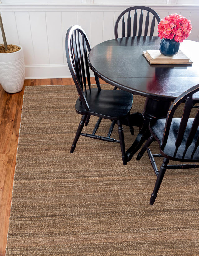 Sepia Brown 7' 10 x 7' 10 Palm Beach Jute Square Area Rug All Natural Eco-Friendly Carpet for Modern Minimalist Interior Design Home Decorating for Sale at Rug Engine