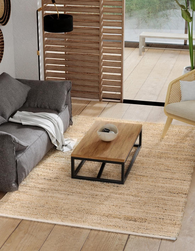 Palomino Ivory 2' 2 x 3' 1 Palm Beach Jute Rectangle Area Rug All Natural Eco-Friendly Carpet for Modern Minimalist Interior Design Home Decorating for Sale at Rug Engine