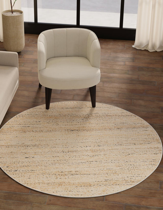 Palomino Ivory 3' 1 x 3' 1 Palm Beach Jute Round Area Rug All Natural Eco-Friendly Carpet for Modern Minimalist Interior Design Home Decorating for Sale at Rug Engine