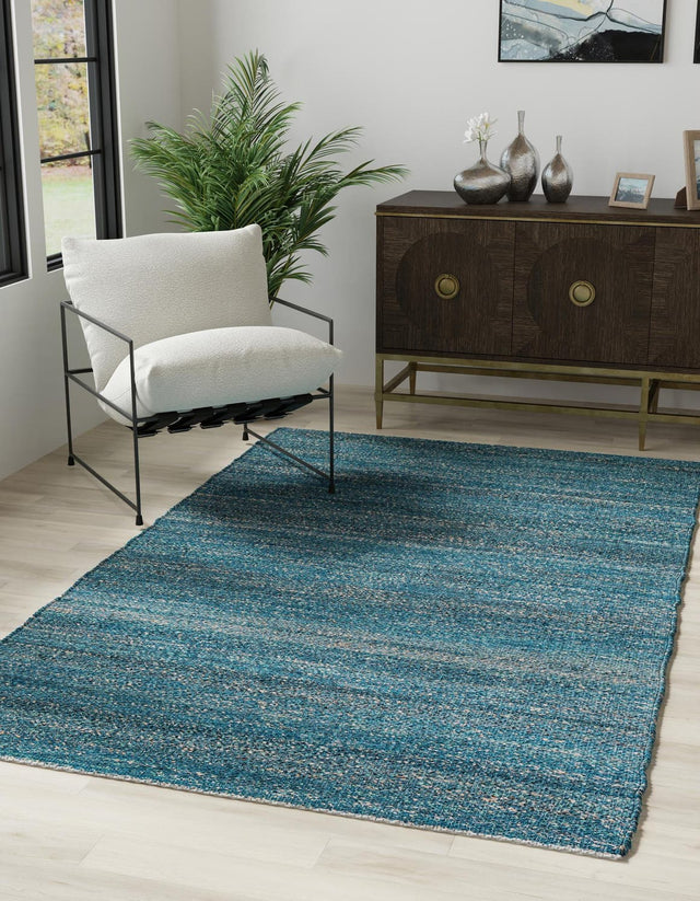 Ocean Blue 10' x 14' 1 Palm Beach Jute Rectangle Area Rug All Natural Eco-Friendly Carpet for Modern Minimalist Interior Design Home Decorating for Sale at Rug Engine