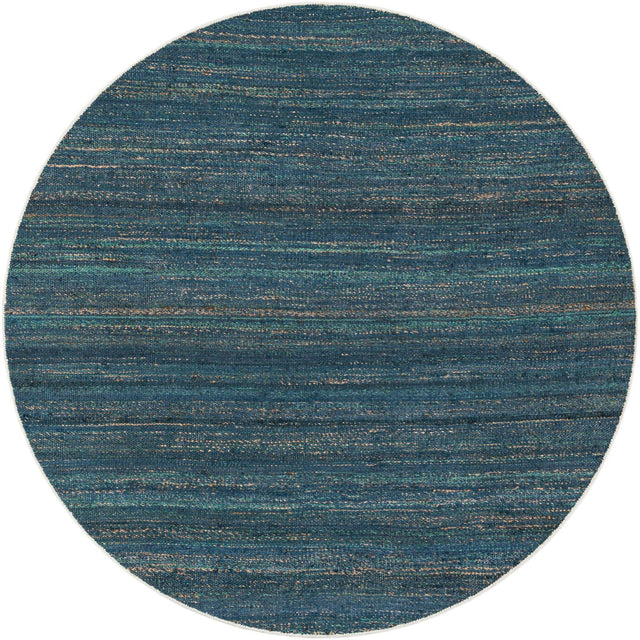 Ocean Blue 7' 10 x 7' 10 Palm Beach Jute Round Area Rug All Natural Eco-Friendly Carpet for Modern Minimalist Interior Design Home Decorating for Sale at Rug Engine