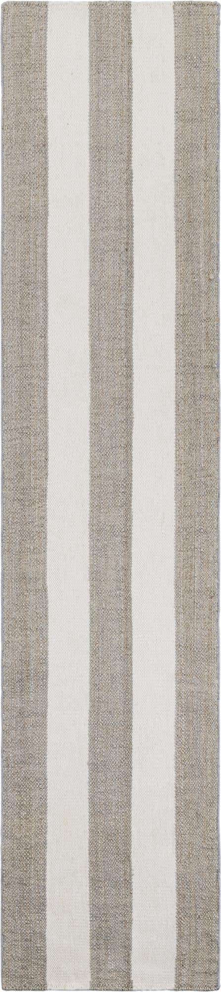 Gray 2' 7 x 12' Jill Zarin Hamptons Runner Area Rug Jute & Wool With Cotton Backing All Natural Striped Design Coastal Hand Woven Carpet for Sale at Rug Engine