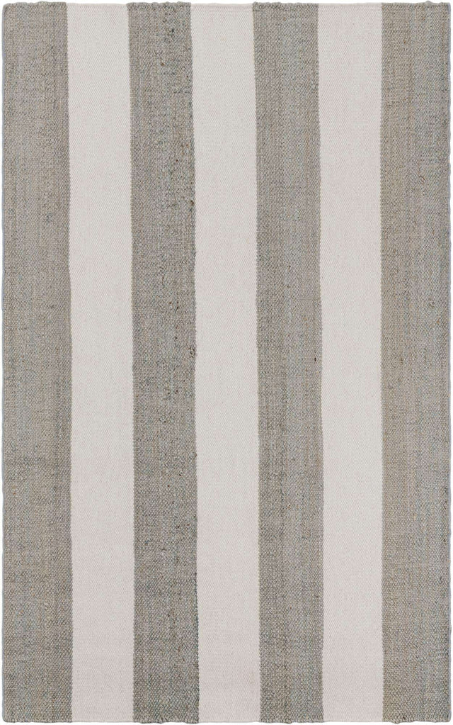 Gray 5' 1 x 8' Jill Zarin Hamptons Rectangle Area Rug Jute & Wool With Cotton Backing All Natural Striped Design Coastal Hand Woven Carpet for Sale at Rug Engine