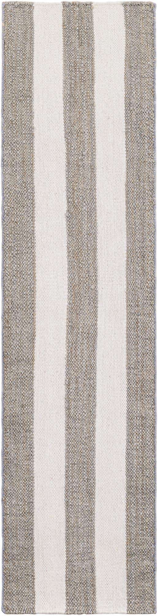 Gray 2' x 8' Jill Zarin Hamptons Runner Area Rug Jute & Wool With Cotton Backing All Natural Striped Design Coastal Hand Woven Carpet for Sale at Rug Engine