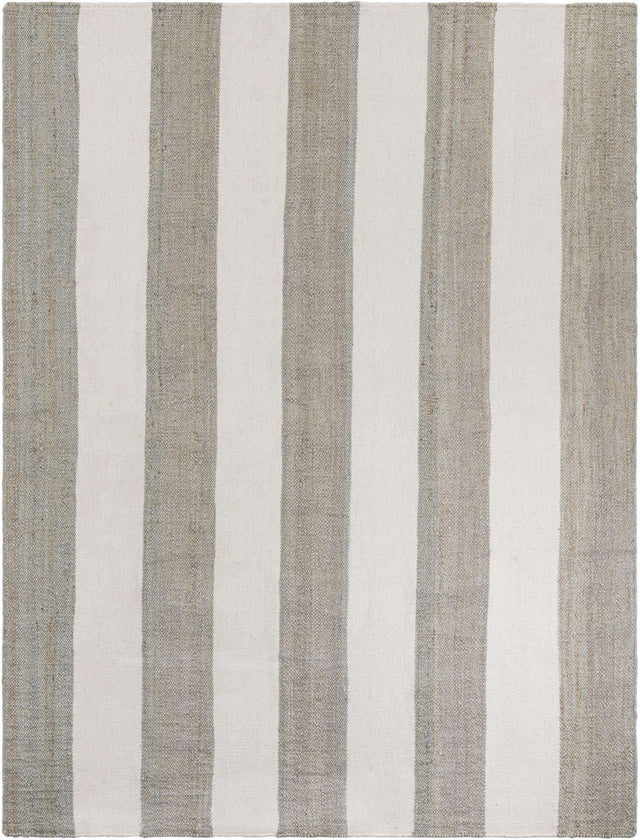 Gray 7' 10 x 10' Jill Zarin Hamptons Rectangle Area Rug Jute & Wool With Cotton Backing All Natural Striped Design Coastal Hand Woven Carpet for Sale at Rug Engine