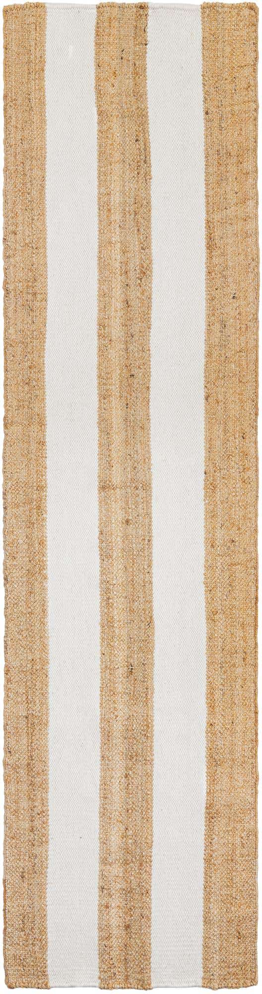 Tan Sand 2' 7 x 10' Jill Zarin Hamptons Runner Area Rug Jute & Wool With Cotton Backing All Natural Striped Design Coastal Hand Woven Carpet for Sale at Rug Engine