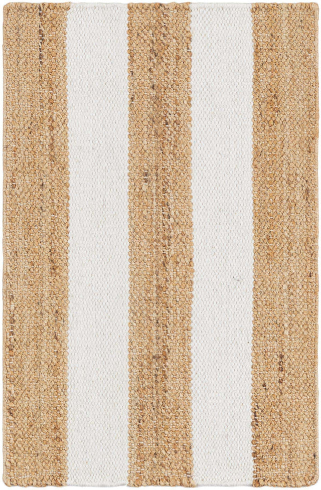 Tan Sand 2' x 3' 1 Jill Zarin Hamptons Rectangle Area Rug Jute & Wool With Cotton Backing All Natural Striped Design Coastal Hand Woven Carpet for Sale at Rug Engine
