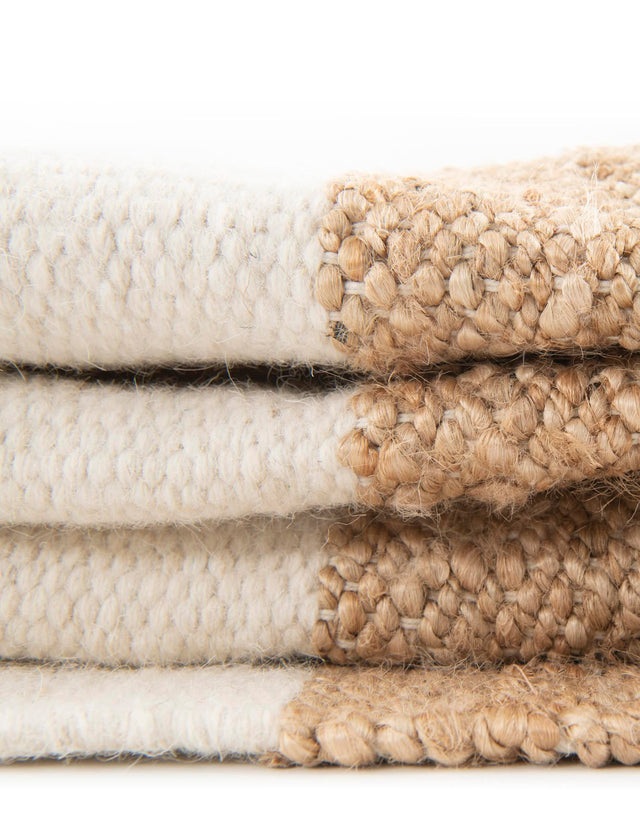 Tan Sand 5' 1 x 8' Jill Zarin Hamptons Rectangle Area Rug Jute & Wool With Cotton Backing All Natural Striped Design Coastal Hand Woven Carpet for Sale at Rug Engine