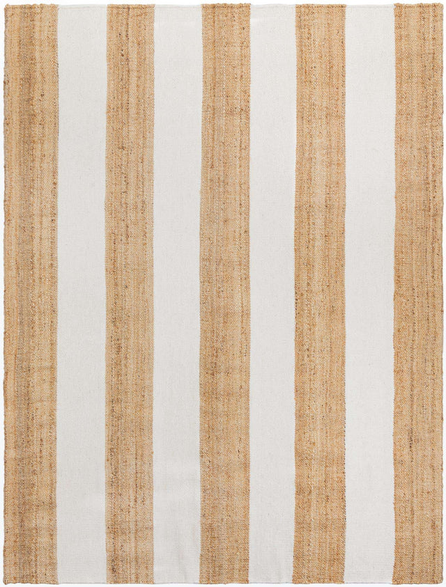 Tan Sand 7' 10 x 10' Jill Zarin Hamptons Rectangle Area Rug Jute & Wool With Cotton Backing All Natural Striped Design Coastal Hand Woven Carpet for Sale at Rug Engine