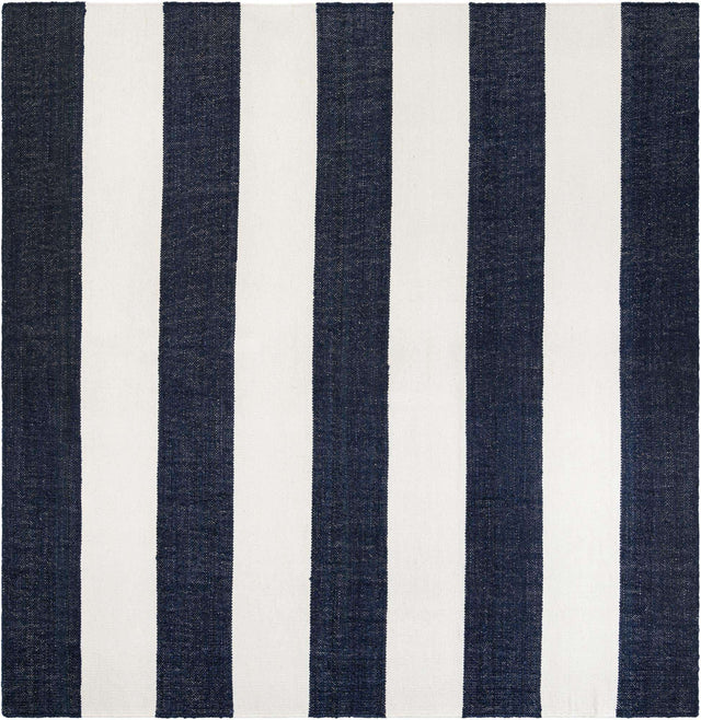 Nautical Navy 10' x 10' Jill Zarin Hamptons Square Area Rug Jute & Wool With Cotton Backing All Natural Striped Design Coastal Hand Woven Carpet for Sale at Rug Engine