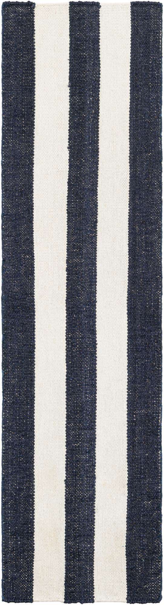 Nautical Navy 2' x 8' Jill Zarin Hamptons Runner Area Rug Jute & Wool With Cotton Backing All Natural Striped Design Coastal Hand Woven Carpet for Sale at Rug Engine