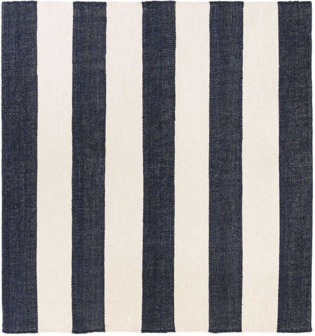 Nautical Navy 7' 10 x 7' 10 Jill Zarin Hamptons Square Area Rug Jute & Wool With Cotton Backing All Natural Striped Design Coastal Hand Woven Carpet for Sale at Rug Engine