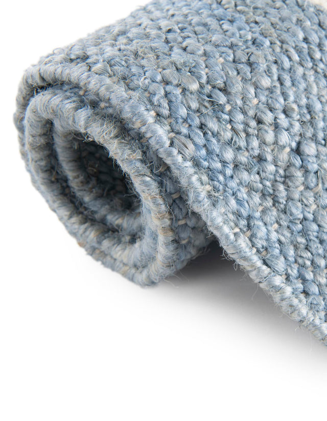 Sky blue 7' 10 x 10' Jill Zarin Hamptons Rectangle Area Rug Jute & Wool With Cotton Backing All Natural Striped Design Coastal Hand Woven Carpet for Sale at Rug Engine