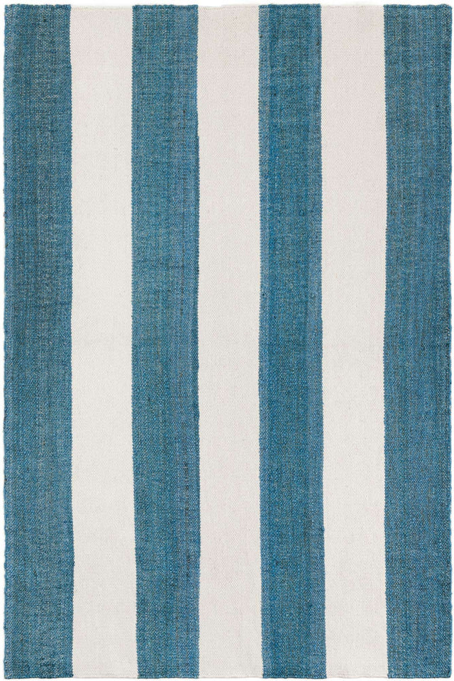 Sky blue 6' 1 x 9' Jill Zarin Hamptons Rectangle Area Rug Jute & Wool With Cotton Backing All Natural Striped Design Coastal Hand Woven Carpet for Sale at Rug Engine