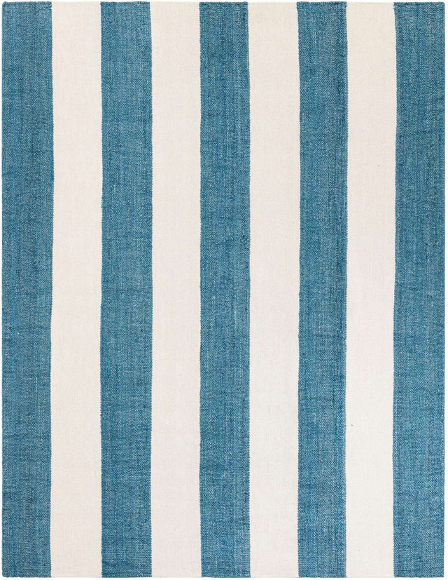 Sky blue 7' 10 x 10' Jill Zarin Hamptons Rectangle Area Rug Jute & Wool With Cotton Backing All Natural Striped Design Coastal Hand Woven Carpet for Sale at Rug Engine