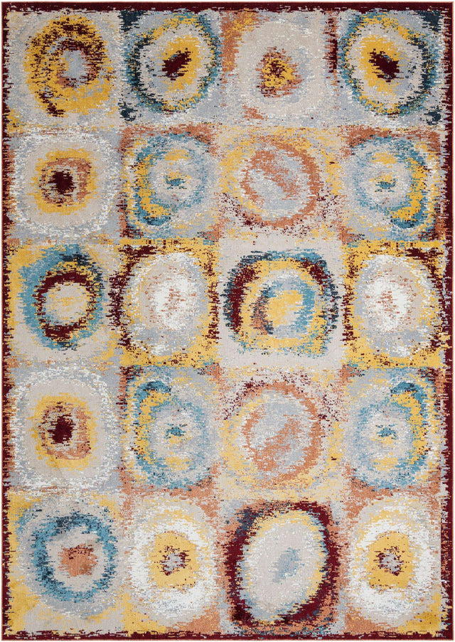 Washable Multicolor 10' x 14' 1 Kamala Washable Rectangle Area Rug Easy to Clean Stain Resistant & Durable 100% Polyester Spill-Friendly Carpet for Sale at Rug Engine