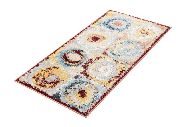 Washable Multicolor 2' x 4' 1 Kamala Washable Runner Area Rug Easy to Clean Stain Resistant & Durable 100% Polyester Spill-Friendly Carpet for Sale at Rug Engine