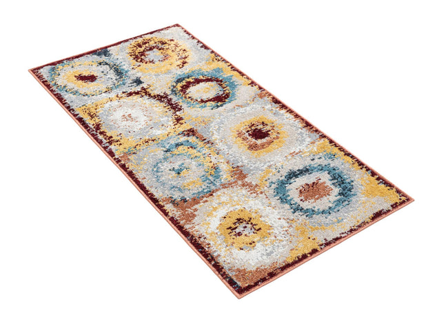 Washable Multicolor 2' x 4' 1 Kamala Washable Runner Area Rug Easy to Clean Stain Resistant & Durable 100% Polyester Spill-Friendly Carpet for Sale at Rug Engine