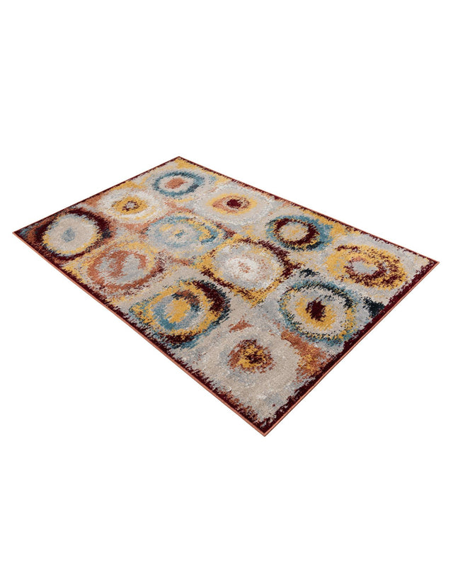 Washable Multicolor 4' 1 x 6' 1 Kamala Washable Rectangle Area Rug Easy to Clean Stain Resistant & Durable 100% Polyester Spill-Friendly Carpet for Sale at Rug Engine