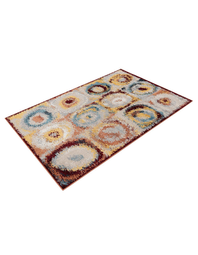 Washable Multicolor 4' 1 x 6' 1 Kamala Washable Rectangle Area Rug Easy to Clean Stain Resistant & Durable 100% Polyester Spill-Friendly Carpet for Sale at Rug Engine