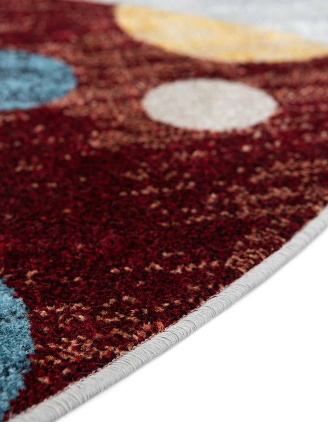 Washable Multicolor 5' 3 x 5' 3 Kamala Washable Round Area Rug Easy to Clean Stain Resistant & Durable 100% Polyester Spill-Friendly Carpet for Sale at Rug Engine
