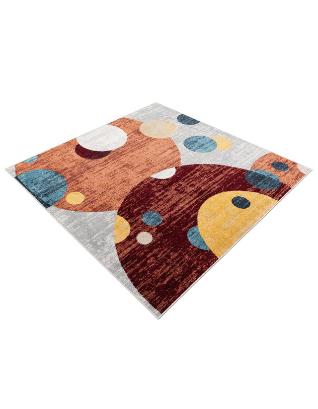 Washable Multicolor 5' 3 x 5' 3 Kamala Washable Square Area Rug Easy to Clean Stain Resistant & Durable 100% Polyester Spill-Friendly Carpet for Sale at Rug Engine