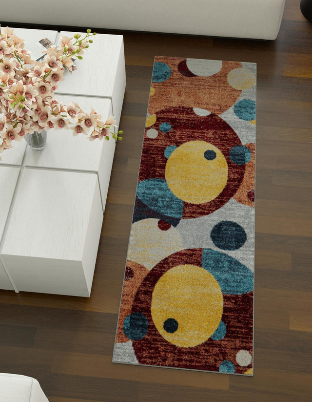 Washable Multicolor 2' 7 x 12' Kamala Washable Runner Area Rug Easy to Clean Stain Resistant & Durable 100% Polyester Spill-Friendly Carpet for Sale at Rug Engine