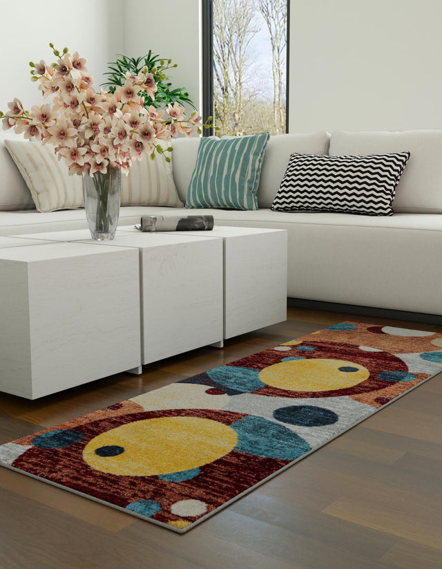 Washable Multicolor 2' x 8' Kamala Washable Runner Area Rug Easy to Clean Stain Resistant & Durable 100% Polyester Spill-Friendly Carpet for Sale at Rug Engine