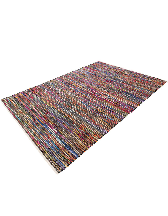 Multicolor Black 6' 1 x 9' Chindi Cotton Rectangle Area Rug Interior Design Home Decor Carpet Mat for Sale at Rug Engine