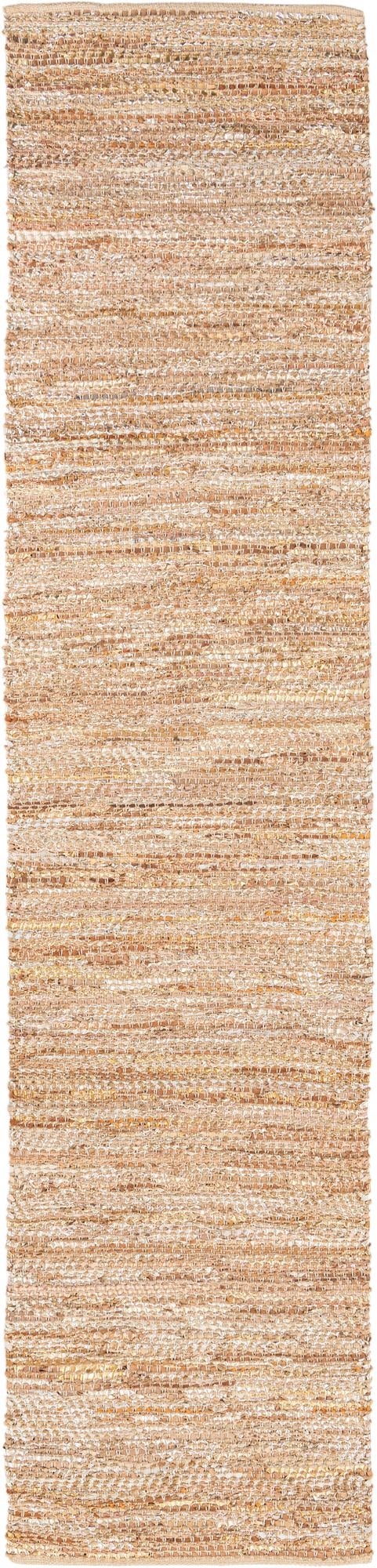 Natural 2' 7 x 12' Leather Metallic Jute Runner Area Rug Hand Woven All Natural Jute & Leather Unique Carpet for Living Rooms, Bedroom, Office, Kitchen, Dorms for Sale at Rug Engine