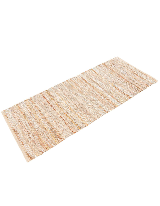 Natural 2' x 5' 1 Leather Metallic Jute Runner Area Rug Hand Woven All Natural Jute & Leather Unique Carpet for Living Rooms, Bedroom, Office, Kitchen, Dorms for Sale at Rug Engine