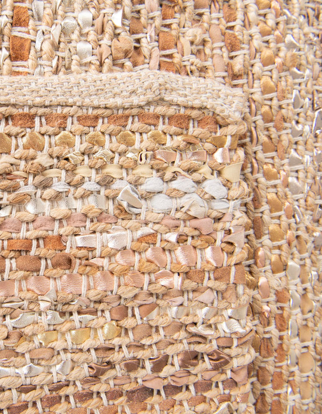 Natural 10' x 14' 1 Leather Metallic Jute Rectangle Area Rug Hand Woven All Natural Jute & Leather Unique Carpet for Living Rooms, Bedroom, Office, Kitchen, Dorms for Sale at Rug Engine