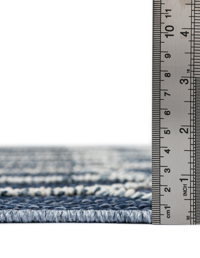 Navy Blue 2' x 6' 1 Symphony Outdoor Runner Area Rug Weather Resistant for Patio, Deck, Terrace, Balcony, Porch Durable Outside Carpet for Sale at Rug Engine