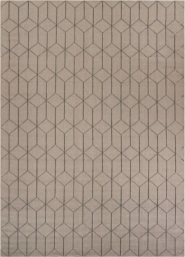 Khaki 10' x 14' 1 Symphony Outdoor Rectangle Area Rug Weather Resistant for Patio, Deck, Terrace, Balcony, Porch Durable Outside Carpet for Sale at Rug Engine