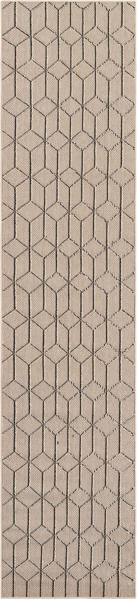 Khaki 2' 7 x 12' Symphony Outdoor Runner Area Rug Weather Resistant for Patio, Deck, Terrace, Balcony, Porch Durable Outside Carpet for Sale at Rug Engine