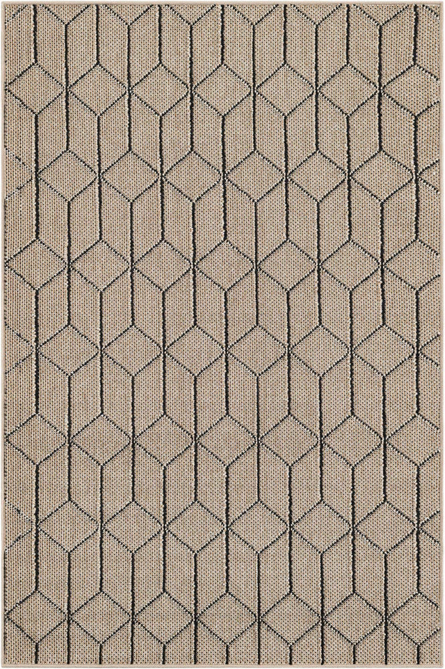 Khaki 4' 1 x 6' 1 Symphony Outdoor Rectangle Area Rug Weather Resistant for Patio, Deck, Terrace, Balcony, Porch Durable Outside Carpet for Sale at Rug Engine