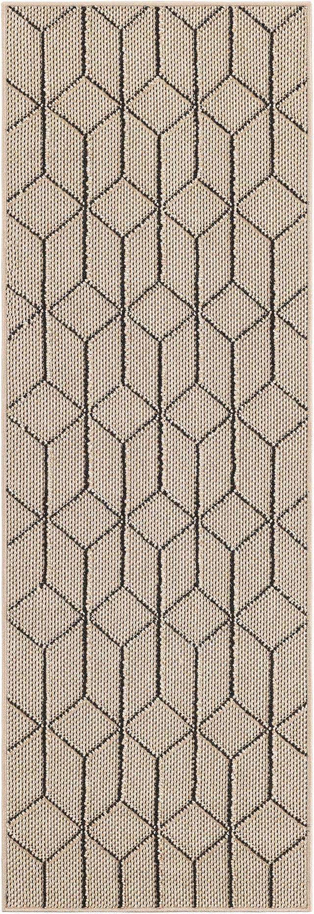 Khaki 2' x 6' 1 Symphony Outdoor Runner Area Rug Weather Resistant for Patio, Deck, Terrace, Balcony, Porch Durable Outside Carpet for Sale at Rug Engine