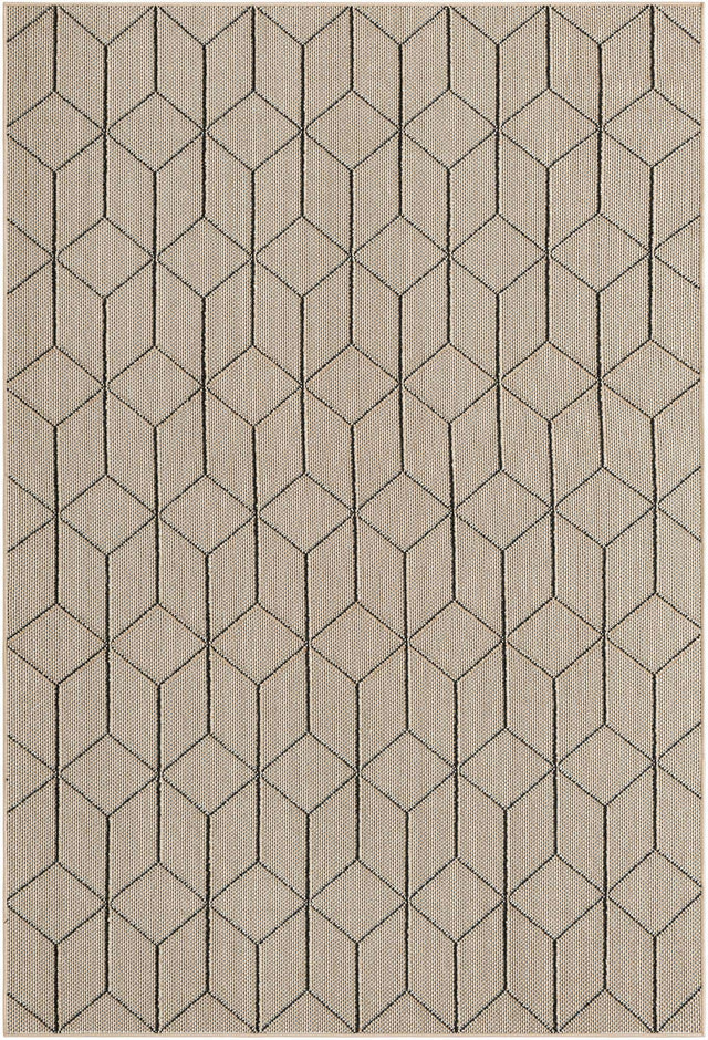 Khaki 6' 1 x 9' Symphony Outdoor Rectangle Area Rug Weather Resistant for Patio, Deck, Terrace, Balcony, Porch Durable Outside Carpet for Sale at Rug Engine
