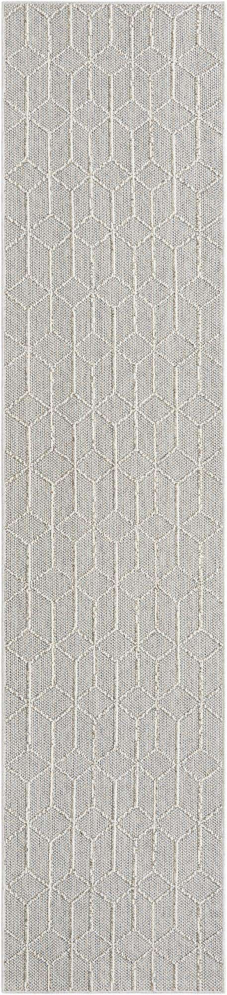 Light Gray 2' 7 x 12' Symphony Outdoor Runner Area Rug Weather Resistant for Patio, Deck, Terrace, Balcony, Porch Durable Outside Carpet for Sale at Rug Engine