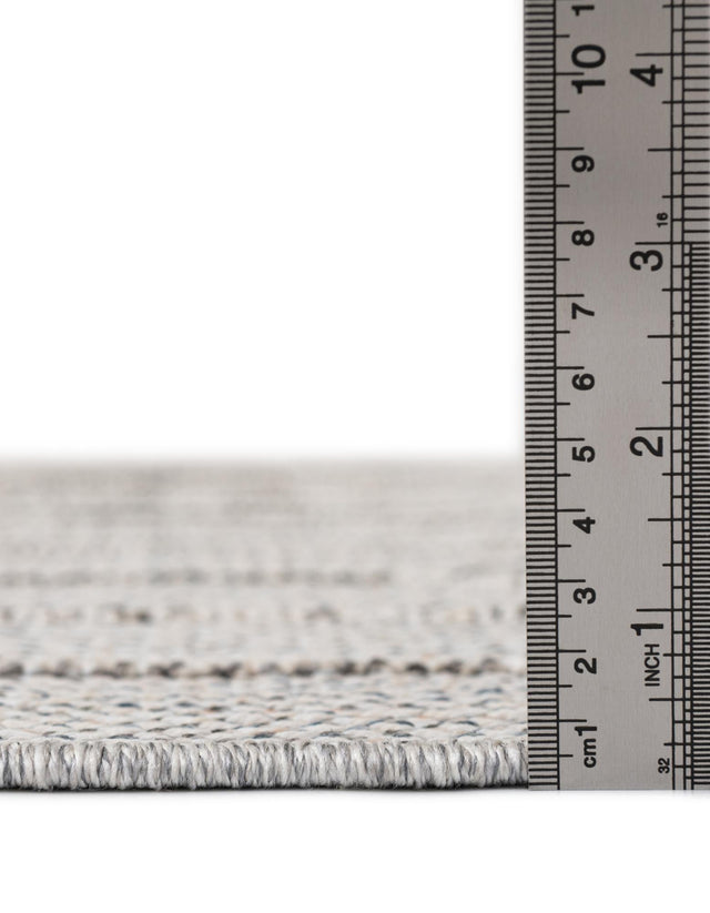Light Gray 5' 3 x 5' 3 Symphony Outdoor Round Area Rug Weather Resistant for Patio, Deck, Terrace, Balcony, Porch Durable Outside Carpet for Sale at Rug Engine