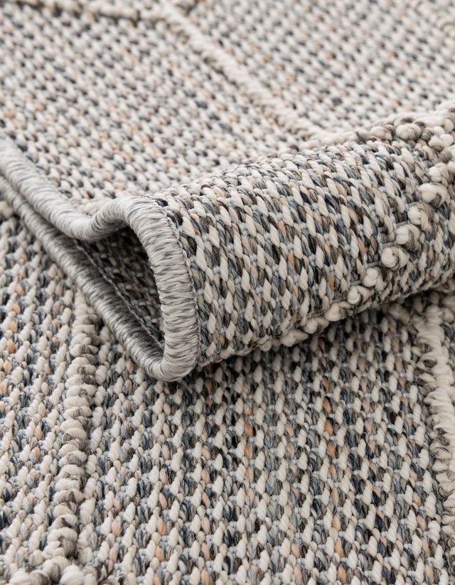 Light Gray 5' 3 x 5' 3 Symphony Outdoor Round Area Rug Weather Resistant for Patio, Deck, Terrace, Balcony, Porch Durable Outside Carpet for Sale at Rug Engine