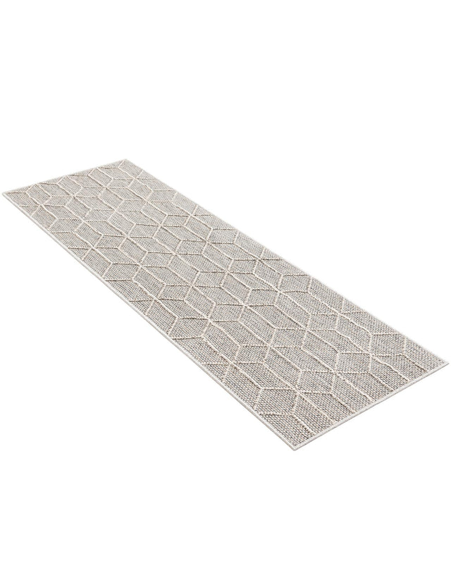 Light Gray 2' x 6' 1 Symphony Outdoor Runner Area Rug Weather Resistant for Patio, Deck, Terrace, Balcony, Porch Durable Outside Carpet for Sale at Rug Engine