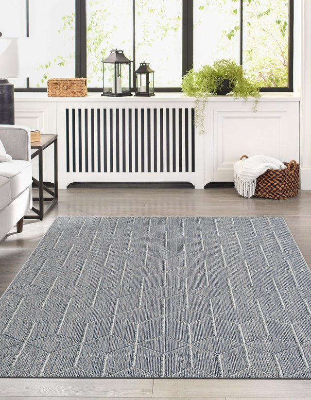 Light Blue 2' x 3' 1 Symphony Outdoor Rectangle Area Rug Weather Resistant for Patio, Deck, Terrace, Balcony, Porch Durable Outside Carpet for Sale at Rug Engine