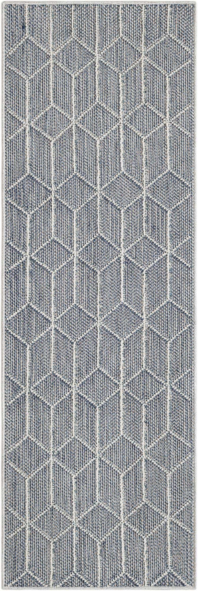 Light Blue 2' x 6' 1 Symphony Outdoor Runner Area Rug Weather Resistant for Patio, Deck, Terrace, Balcony, Porch Durable Outside Carpet for Sale at Rug Engine