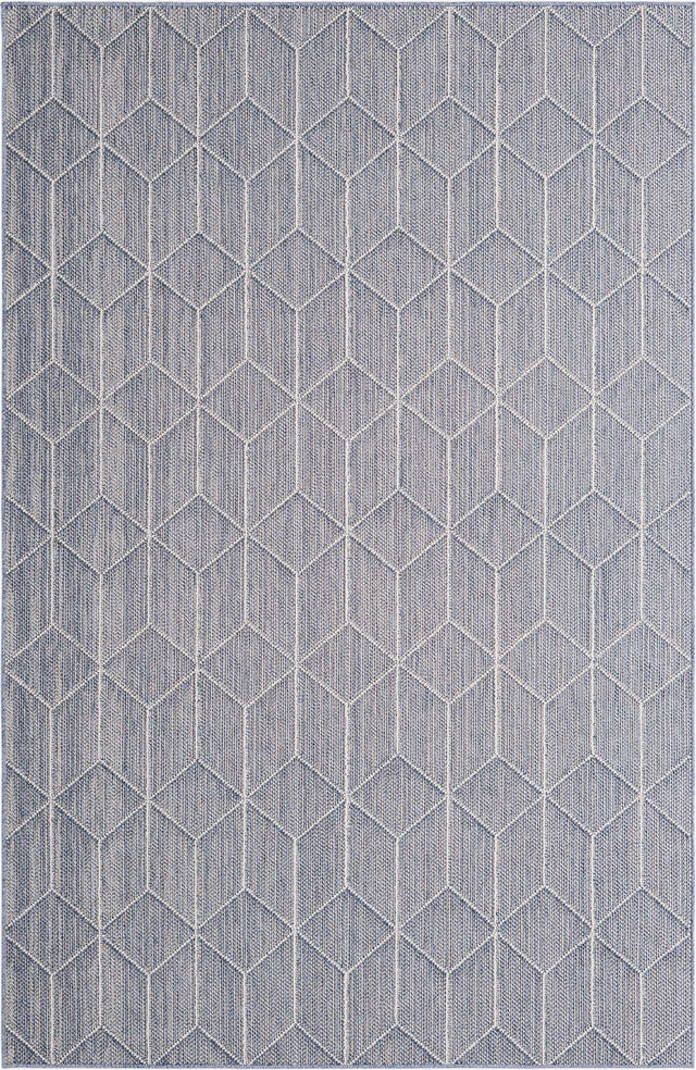 Light Blue 6' 1 x 9' Symphony Outdoor Rectangle Area Rug Weather Resistant for Patio, Deck, Terrace, Balcony, Porch Durable Outside Carpet for Sale at Rug Engine