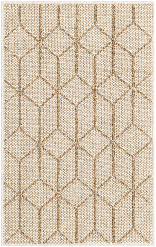 Beige 2' x 3' 1 Symphony Outdoor Rectangle Area Rug Weather Resistant for Patio, Deck, Terrace, Balcony, Porch Durable Outside Carpet for Sale at Rug Engine