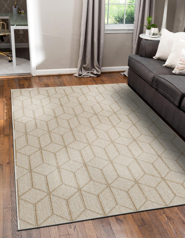 Beige 2' x 3' 1 Symphony Outdoor Rectangle Area Rug Weather Resistant for Patio, Deck, Terrace, Balcony, Porch Durable Outside Carpet for Sale at Rug Engine